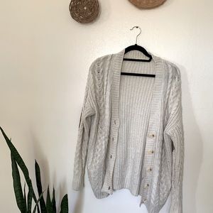 Cozy Cream Cardigan with Elbow Patches